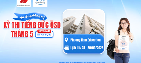 Thông báo tổ chức kỳ thi cấp Chứng chỉ năng lực tiếng Đức ÖSD tháng 05/2026